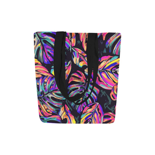 Colorful Tropical Jungle Leaves Floral Canvas Tote Bag (Model 1657)