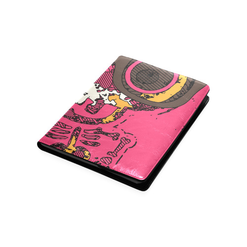 funny skull and bone graffiti drawing in orange brown and pink Custom NoteBook B5