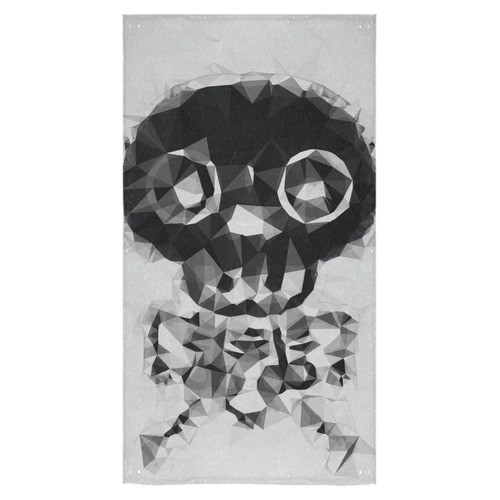 psychedelic skull and bone art geometric triangle abstract pattern in black and white Bath Towel 30"x56"
