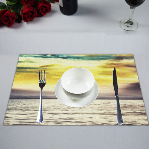 cloudy sunset sky with ocean view Placemat 14’’ x 19’’ (Set of 6)