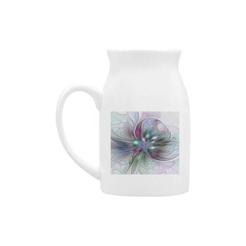 Colorful Fantasy Abstract Modern Fractal Flower Milk Cup (Large) 450ml