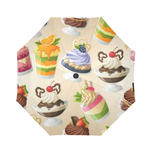 Delicious Desserts Ice Cream Chocolate Auto-Foldable Umbrella (Model U04)