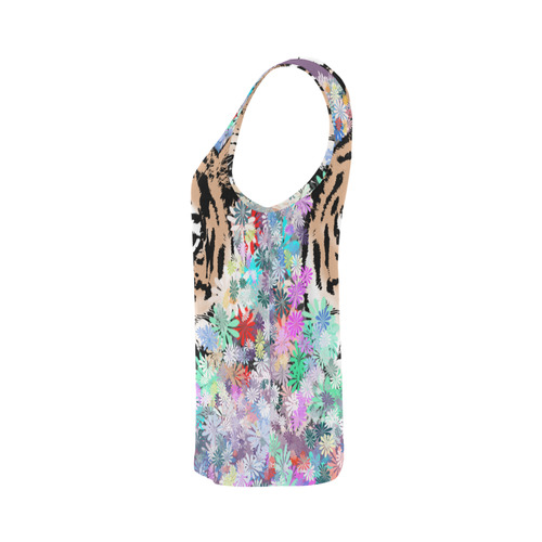 TIGER FLOWERS All Over Print Tank Top for Women (Model T43)