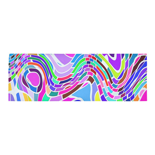 Abstract Pop Colorful Swirls Area Rug 9'6''x3'3''