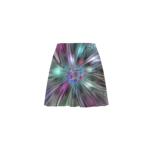 Colorful Fantasy Abstract Modern Fractal Flower Mini Skating Skirt (Model D36)