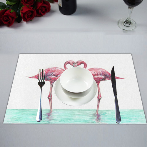 Flamingos in love Placemat 14’’ x 19’’ (Six Pieces)