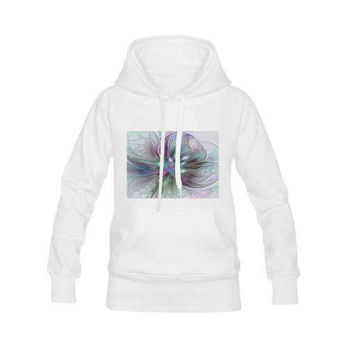 Colorful Fantasy Abstract Modern Fractal Flower Women's Classic Hoodies (Model H07)