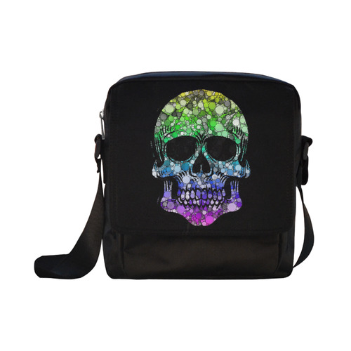 Awesome Bubble Skull E by JamColors Crossbody Nylon Bags (Model 1633)