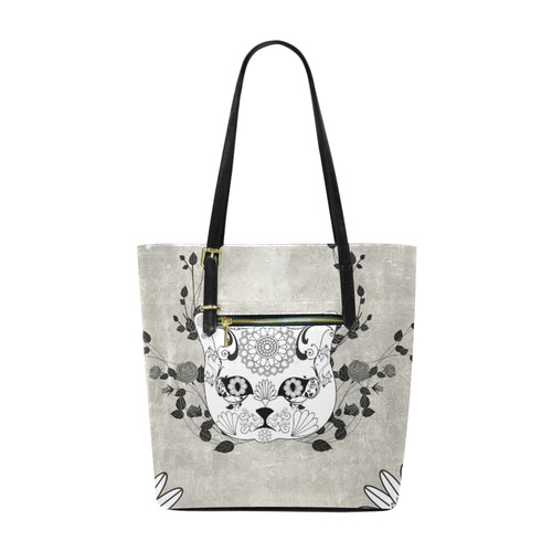 Wonderful sugar cat skull Euramerican Tote Bag/Small (Model 1655)