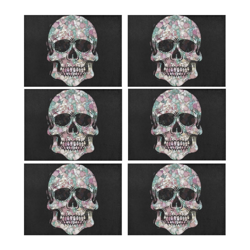 Awesome Bubble Skull F by JamColors Placemat 14’’ x 19’’ (Set of 6)