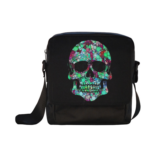 Awesome Bubble Skull C by JamColors Crossbody Nylon Bags (Model 1633)