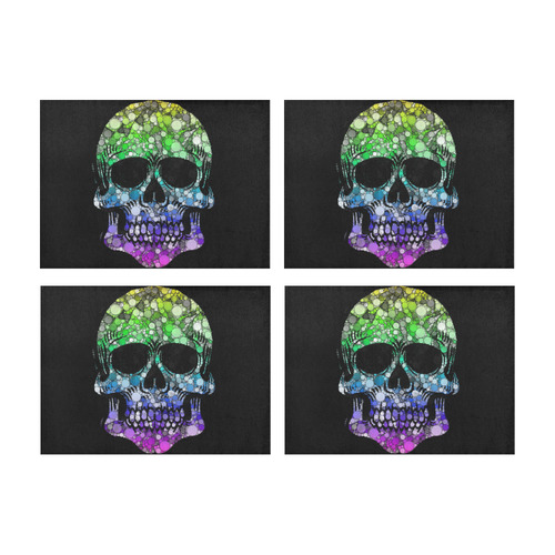 Awesome Bubble Skull E by JamColors Placemat 14’’ x 19’’ (Set of 4)