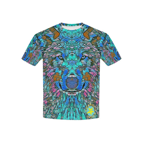 WOLF IN BLUE ART Kids' All Over Print T-shirt (USA Size) (Model T40)