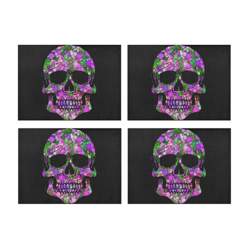 Awesome Bubble Skull B by JamColors Placemat 14’’ x 19’’ (Set of 4)