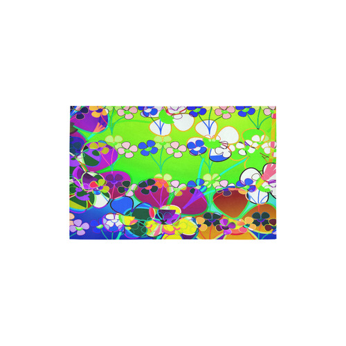 Abstract Pop Neon Flowers Area Rug 2'7"x 1'8‘’