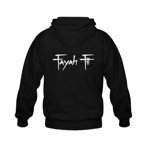 Fayah Fit Black Gildan Full Zip Hooded Sweatshirt (Model H02)