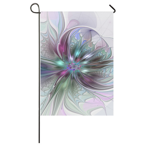 Colorful Fantasy Abstract Modern Fractal Flower Garden Flag 28''x40'' （Without Flagpole）