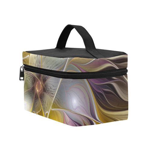 Abstract Colorful Fantasy Flower Modern Fractal Cosmetic Bag/Large (Model 1658)