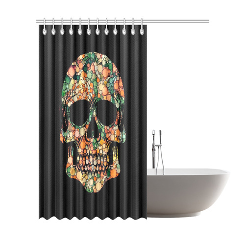 Awesome Bubble Skull D by JamColors Shower Curtain 72"x84"