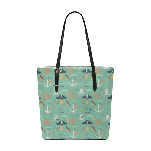 Pirate Skull Crossbones Anchor Rum Palm Tree Euramerican Tote Bag/Small (Model 1655)