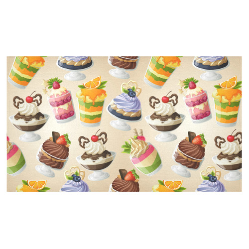 Delicious Desserts Ice Cream Chocolate Cotton Linen Tablecloth 60"x 104"