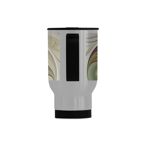 Abstract Colorful Fantasy Flower Modern Fractal Travel Mug (Silver) (14 Oz)