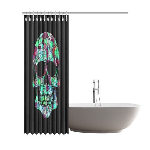 Awesome Bubble Skull C by JamColors Shower Curtain 72"x84"