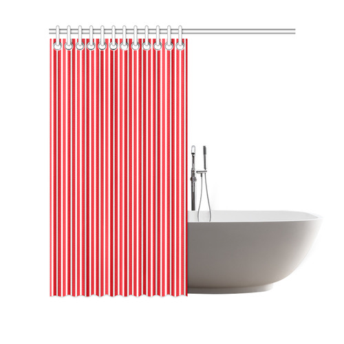 Red White Candy Striped Shower Curtain, Red White Shower Curtain