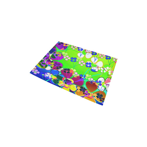 Abstract Pop Neon Flowers Area Rug 2'7"x 1'8‘’