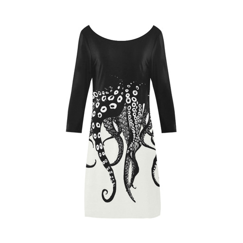 Vestido manga longa I love tentacles Bateau A-Line Skirt (D21)