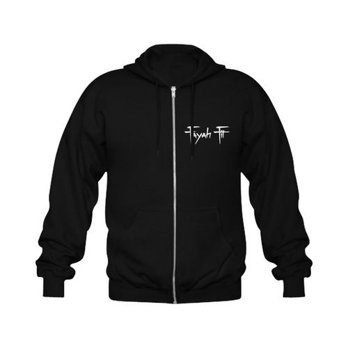 Fayah Fit Black Gildan Full Zip Hooded Sweatshirt (Model H02)