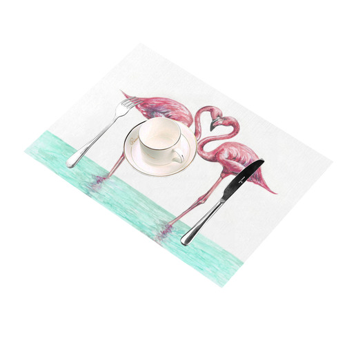 Flamingos in love Placemat 14’’ x 19’’ (Six Pieces)