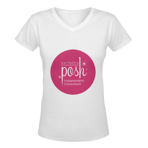 Posh Logo Women's Deep V-neck T-shirt (Model T19)