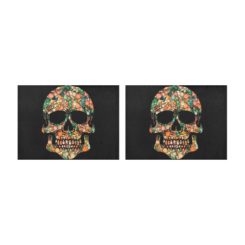 Awesome Bubble Skull D by JamColors Placemat 14’’ x 19’’ (Set of 2)