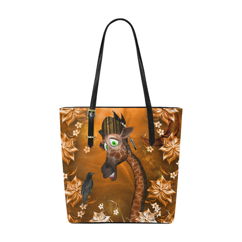 Funny giraffe with feathers Euramerican Tote Bag/Small (Model 1655)