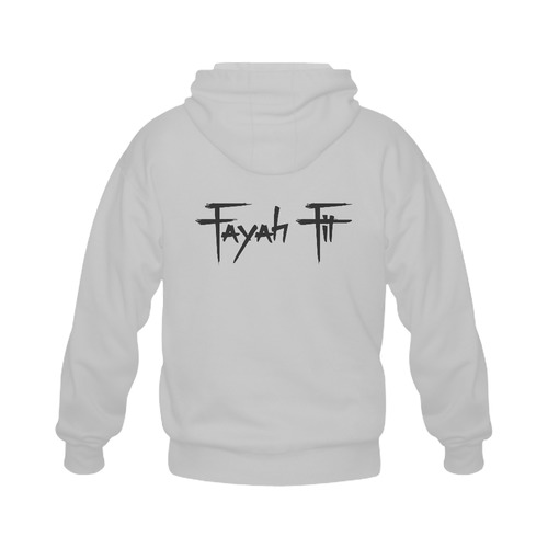 Fayah Fit Gray Gildan Full Zip Hooded Sweatshirt (Model H02)