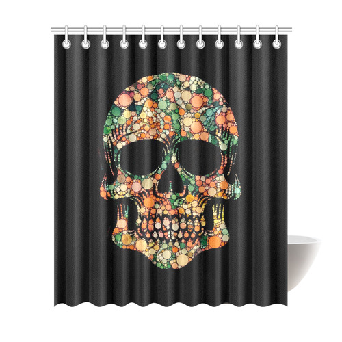Awesome Bubble Skull D by JamColors Shower Curtain 72"x84"