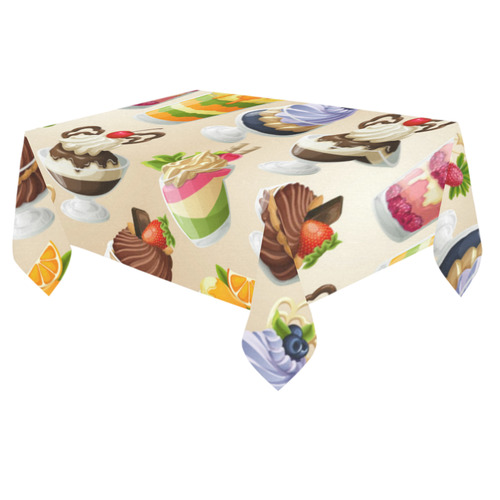 Delicious Desserts Ice Cream Chocolate Cotton Linen Tablecloth 60"x 84"