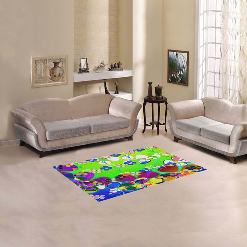 Abstract Pop Neon Flowers Area Rug 2'7"x 1'8‘’