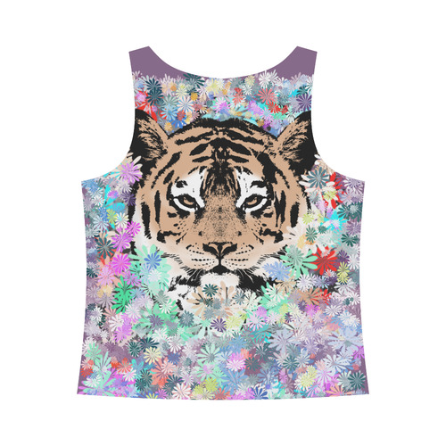 TIGER FLOWERS All Over Print Tank Top for Women (Model T43)