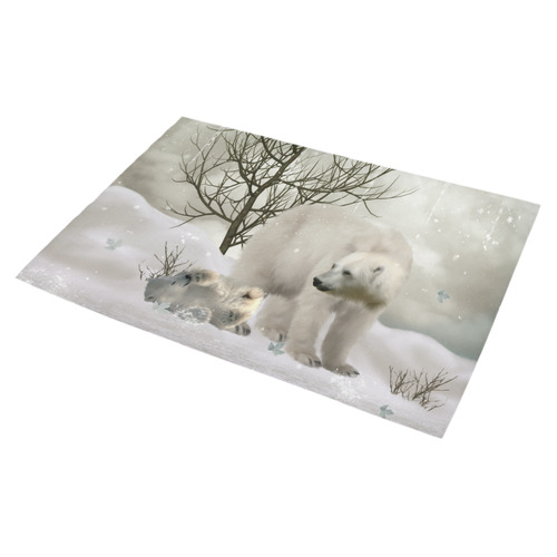 Awesome polar bear Azalea Doormat 30" x 18" (Sponge Material)