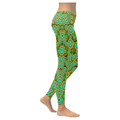 Flowers In mind In happy soft Summer Time Women's Low Rise Leggings (Invisible Stitch) (Model L05)