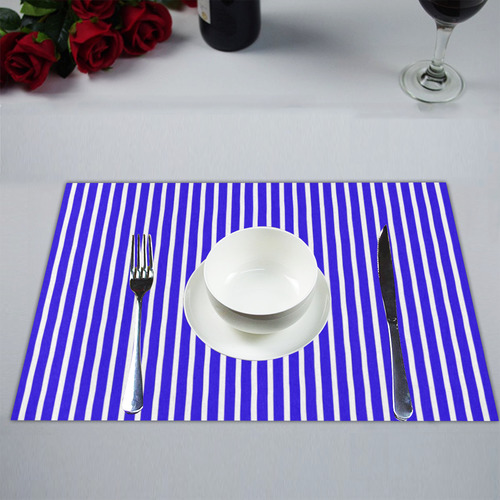 Blue White Candy Striped Placemat 14’’ x 19’’ (Two Pieces)