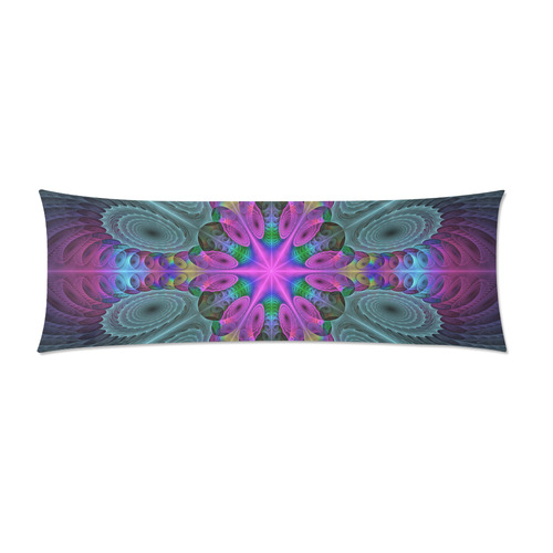 Mandala From Center Colorful Fractal Art With Pink Custom Zippered Pillow Case 21"x60"(Two Sides)