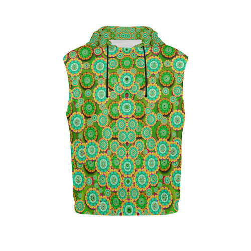 Flowers In mind In happy soft Summer Time All Over Print Sleeveless Hoodie for Men (Model H15)