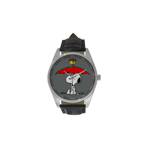 snoopy Watches Men's Casual Leather Strap Watch(Model 211)