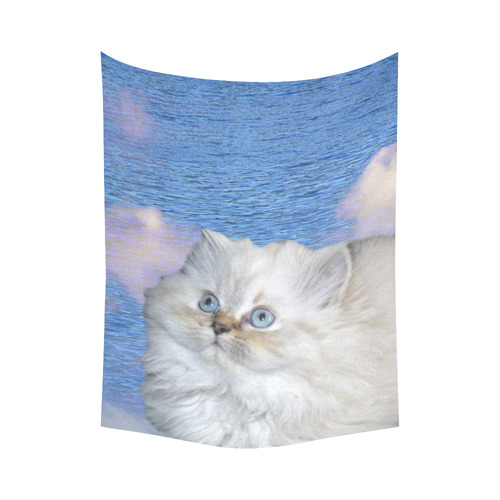 Cat and Water Cotton Linen Wall Tapestry 60"x 80"