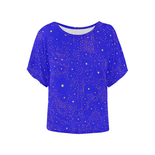 Awesome allover Stars 01F by FeelGood Women's Batwing-Sleeved Blouse T shirt (Model T44)
