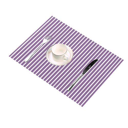 Purple White Candy Striped Placemat 14’’ x 19’’ (Set of 4)