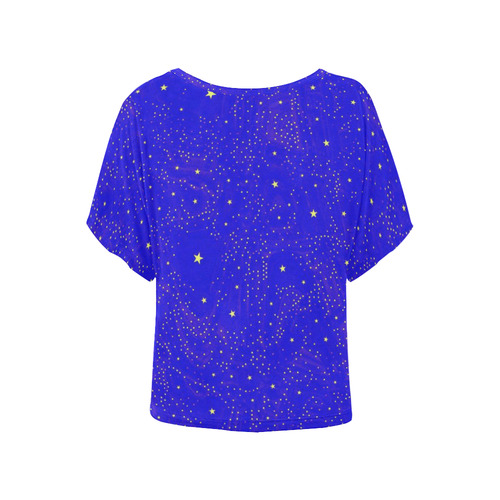 Awesome allover Stars 01F by FeelGood Women's Batwing-Sleeved Blouse T shirt (Model T44)
